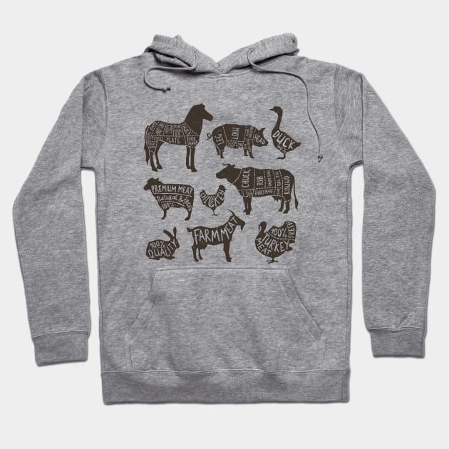 Farm Animals Hoodie by Mako Design 